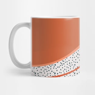 Orange Flowy Line Dots, Digital Drawing, Dotted Mug